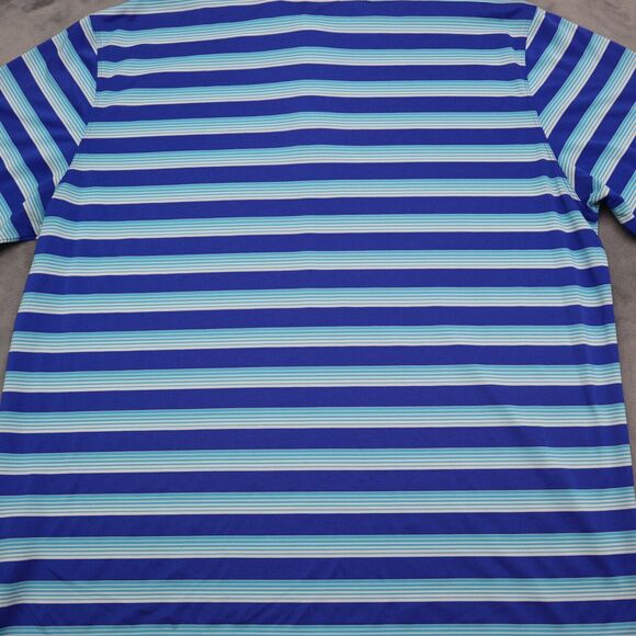 Nike Golf Polo Shirt Men XL Extra Blue Striped Casual Dri Fit Golfer Stretch Cam - Picture 14 of 16